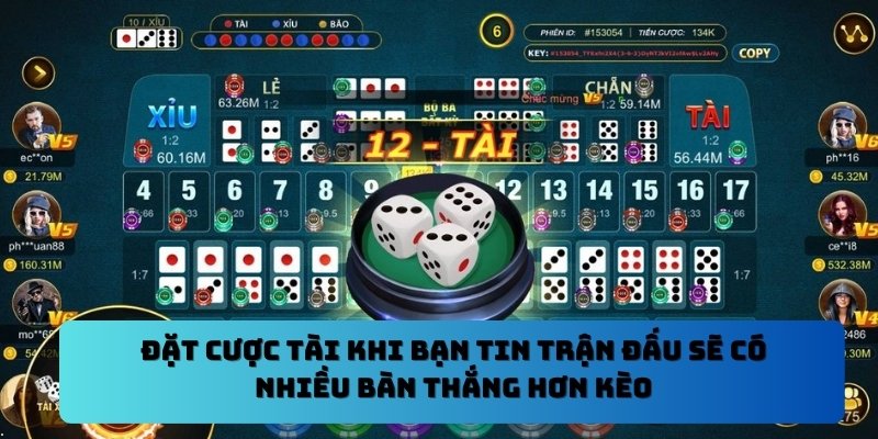 Đặt cược tài khi bạn tin trận đấu sẽ có nhiều bàn thắng hơn kèo